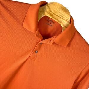 PGA Tour Mens Golf Short Sleeve Shirt Embroidered Knit Orange Size XL